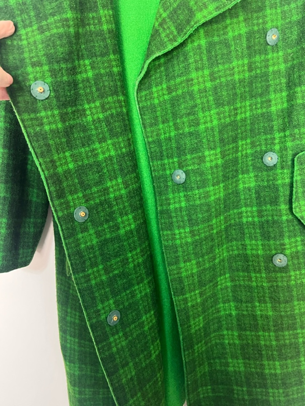Marni Green Plaid Virgin Wool Coat - Picture 5 of 9